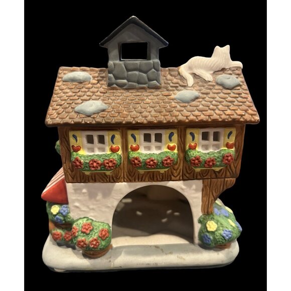 Partylite Porcelain Flower Shop Cottage Tea Light‎ Candle House - Picture 5 of 9